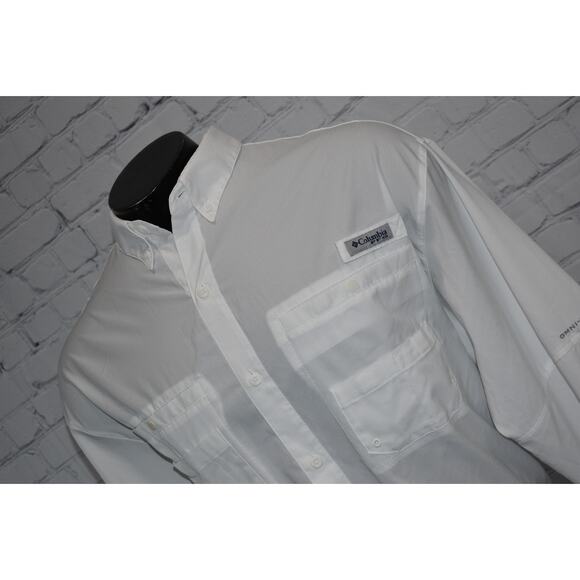 Columbia PFG Performance Fishing Gear Shirt Mens Size XL White Vented - Picture 1 of 7